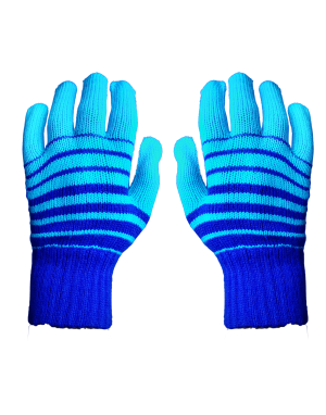 Acrylic Gloves Designer ladies blue